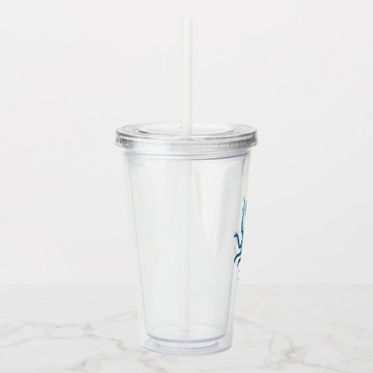 Waterverf Octopus Mariene Kinderen Gepersonaliseer Acryl Drinkbeker (Rechts)