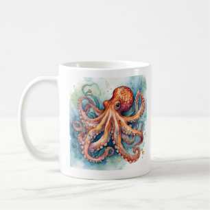Waterverf octopus mok