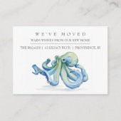 Waterverf Octopus New Home Moving Aankondiging (Voorkant)