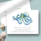 Waterverf Octopus New Home Moving Aankondiging Briefkaart