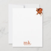 Waterverf Octopus Ocean Animals Patroon Monogram Notitiekaartje (Voorkant)