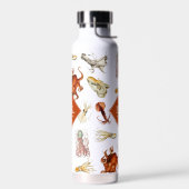 Waterverf Octopus Ocean Animals Patroon Monogram Waterfles (Links)