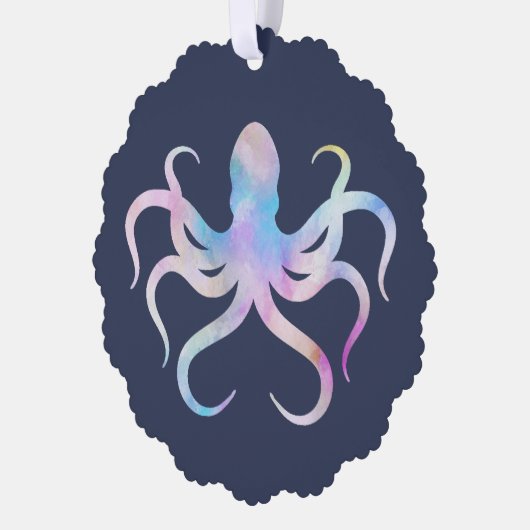 Waterverf octopus ornament kaart (Links)