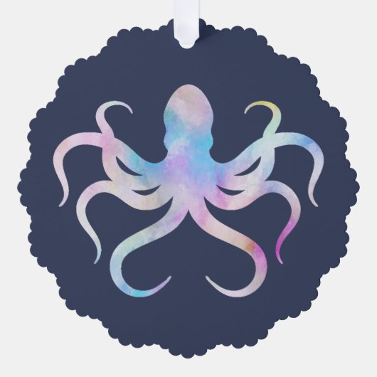 Waterverf octopus ornament kaart (Voorkant)