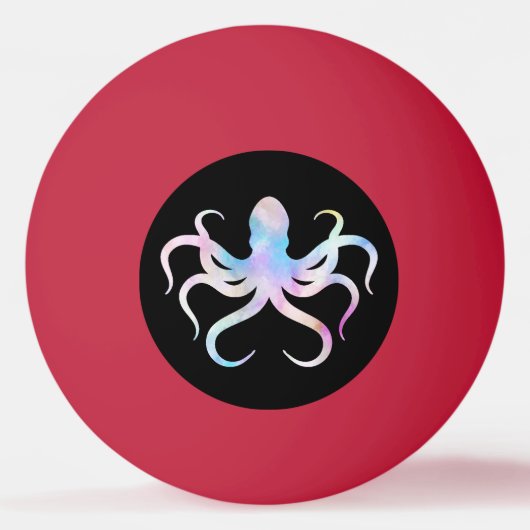 Waterverf octopus pingpongbal (Voorkant)