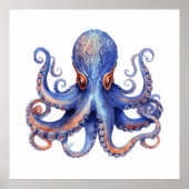 Waterverf Octopus Poster (Voorkant)