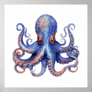 Waterverf Octopus Poster