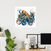 Waterverf Octopus Poster (Thuiskantoor)