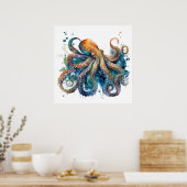 Waterverf Octopus Poster (Keuken)