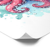 Waterverf Octopus Poster (Hoek)