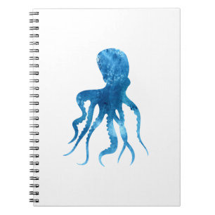Waterverf octopus silhouet notitieboek