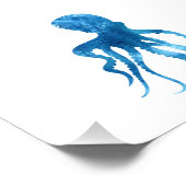 Waterverf octopus silhouette foto afdruk (Hoek)