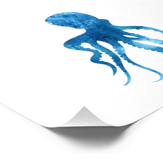 Waterverf octopus silhouette foto afdruk (Hoek)
