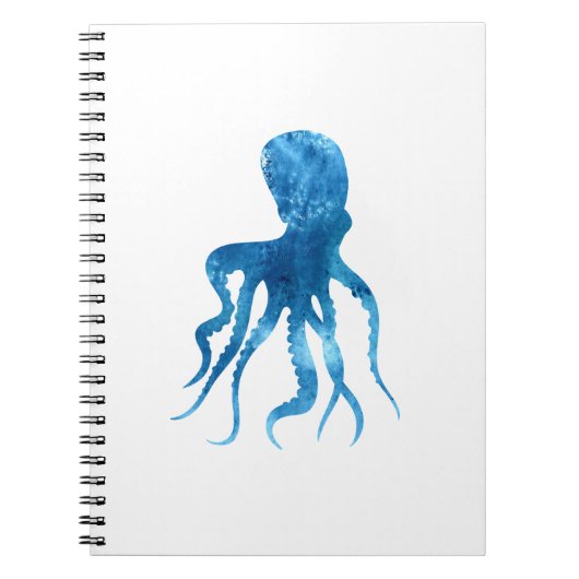 Waterverf octopus silhouette notitieboek (Voorkant)