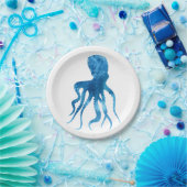 Waterverf octopus silhouette papieren bordje (Feest)