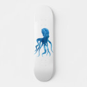 Waterverf octopus silhouette persoonlijk skateboard (Voorkant)