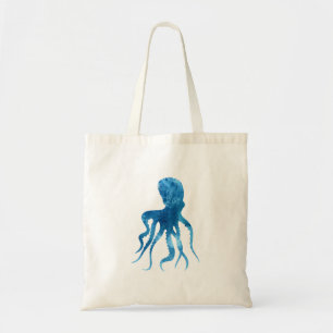 Waterverf octopus silhouette tote bag