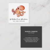 Waterverf Octopus Square Visitekaartje (Voorkant / Achterkant)