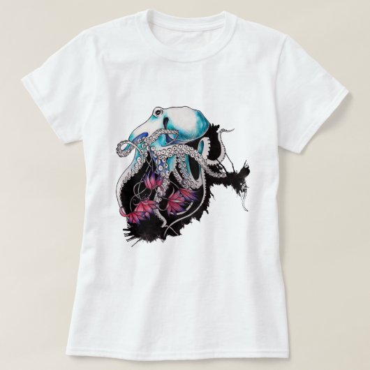 Waterverf Octopus T-shirt (Design voorkant)
