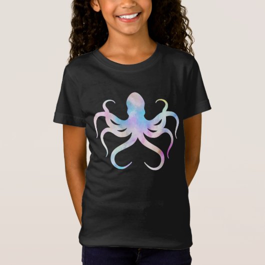 Waterverf octopus t-shirt (Voorkant)