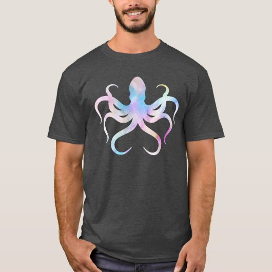 Waterverf octopus t-shirt (Voorkant)