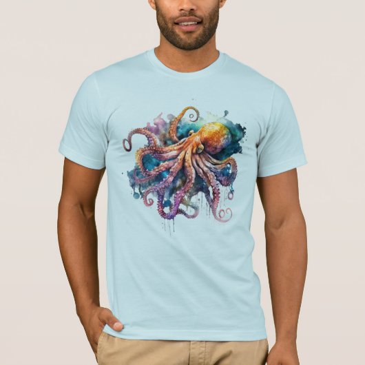 Waterverf Octopus T-shirt (Voorkant)