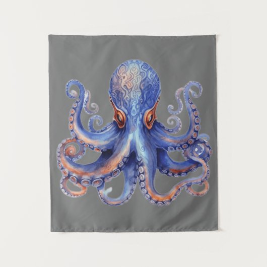 Waterverf Octopus Wandkleed (Voorkant)