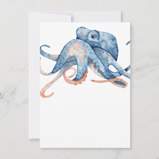 Waterverf Octopus Zee Life Beach Weddenschap Save The Date (Achterkant)