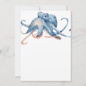Waterverf Octopus Zee Life on White Beach bruiloft Kaart (Achterkant)