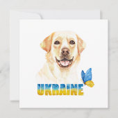 Waterverf Oekraïne - Geel lab en Butterfly Square Kaart (Voorkant)