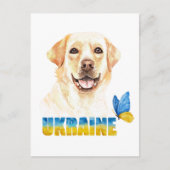 Waterverf Oekraïne - Geel lab en vlinder Briefkaart (Voorkant)