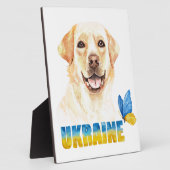 Waterverf Oekraïne - Geel lab en vlinder Fotoplaat (Zijkant)