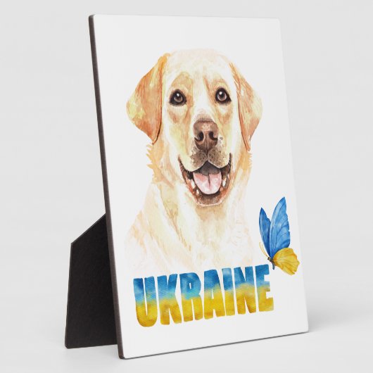 Waterverf Oekraïne - Geel lab en vlinder Fotoplaat (Zijkant)