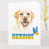 Waterverf Oekraïne - Geel lab en vlinder Kaart (Gele Bloem)