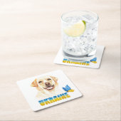 Waterverf Oekraïne - Geel lab en vlinder Kartonnen Onderzetters (Insitu)