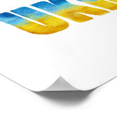 Waterverf Oekraïne - Geel lab en vlinder Poster (Hoek)