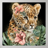 Waterverf Oerwoud Babydieren Poster (Voorkant)