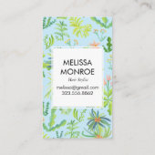 Waterverf Oerwoud Botanische flora Natuur Elegant Visitekaartje (Achterkant)