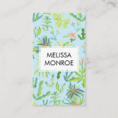 Waterverf Oerwoud Botanische flora Natuur Elegant Visitekaartje (Voorkant)