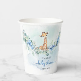 Waterverf oerwoud dieren baby Giraffe papier beker