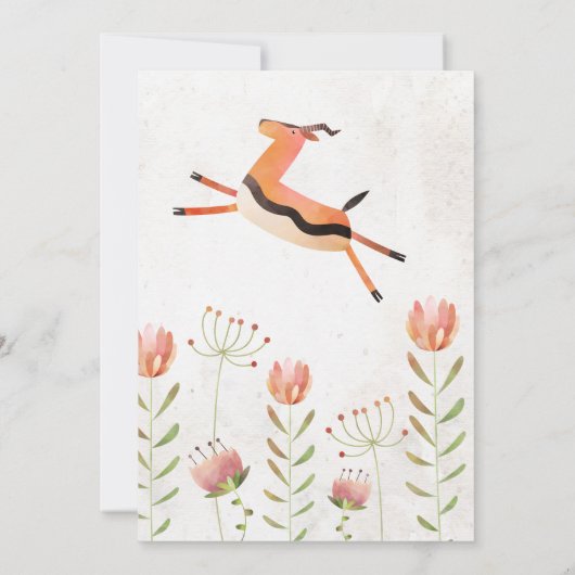 Waterverf Oerwoud Dieren Baby shower Uitnodiging (Achterkant)