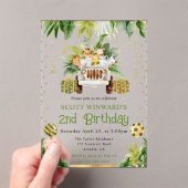 Waterverf Oerwoud Dieren Kinderen Verjaardag Acryl Uitnodigingen (Insitu (Draagbaar))