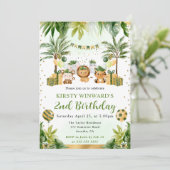 Waterverf Oerwoud Dieren Kinderen Verjaardag Kaart (Staand voorkant)