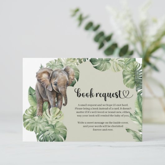 Waterverf Oerwoud Dierensafari Baby shower Informatiekaartje (Staand voorkant)