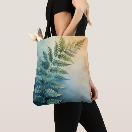 Waterverf Oerwoud Fern Carryall Tote Bag (Dichtbij)