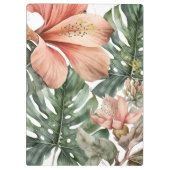 Waterverf Oerwoud Floral Peach Green Gold Splash Klembord (Achterkant)