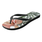 Waterverf Oerwoud Floral Peach Green Gold Splash Teenslippers (Schuin)