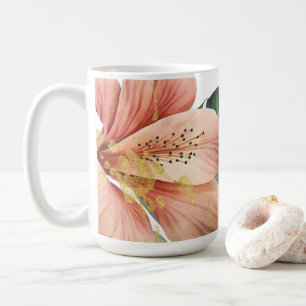 Waterverf Oerwoud Florals Peach Gold Splash Koffiemok