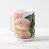 Waterverf Oerwoud Florals Peach Gold Splash Koffiemok (Voorkant links)