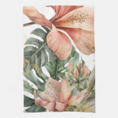Waterverf Oerwoud Florals Peach Gold Splash Theedoek (Verticaal)